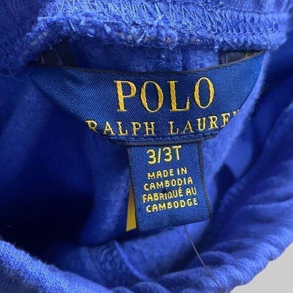 Polo Ralph Lauren Kids Striped Polo Logo Fleece Track Pants Youth size 3/ 3T New - Picture 6 of 10